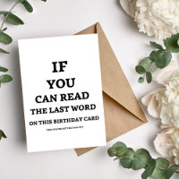 Wenn Sie die letzten Wörter der Geburtstagskarte l