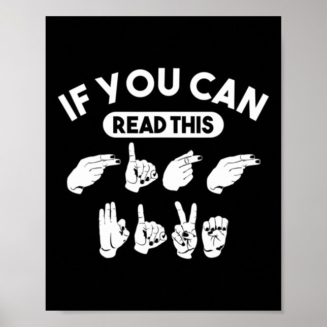 Wenn Sie diese "High Five" lesen können. ASL Aware Poster (Vorne)