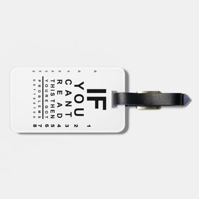 Wenn Sie diese Testkarte lesen können Gepäckanhänger (Rückseite horizontal)