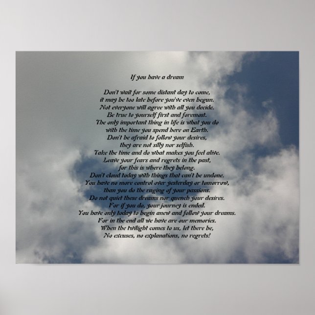 Wenn Sie ein Dream Poster haben (Vorne)