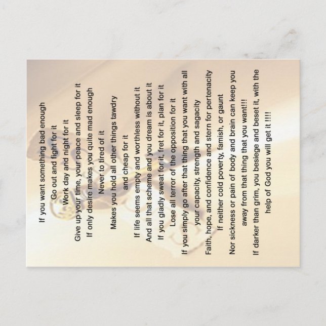 Wenn Sie etwas Schlechtes gewollt haben, mit Zitat Postkarte (Vorderseite)