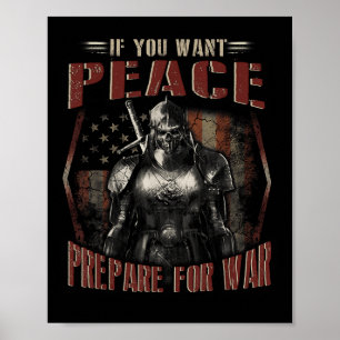 Wenn Sie Frieden vorbereiten für den Krieg Skull T Poster