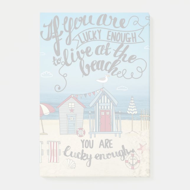 Wenn Sie genug glücklich sind, am Strand zu leben Post-it Klebezettel (Vorderseite)