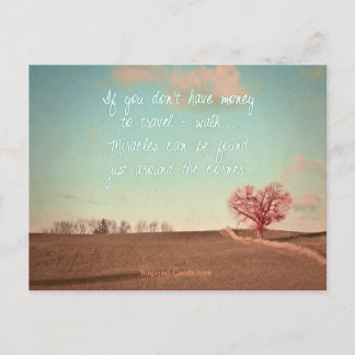 Wenn Sie kein Geld zum Reisen haben - gehen Postkarte