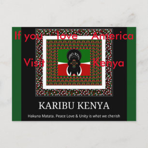 Wenn Sie Liebe Amerika besuchen Kenya Postkarte