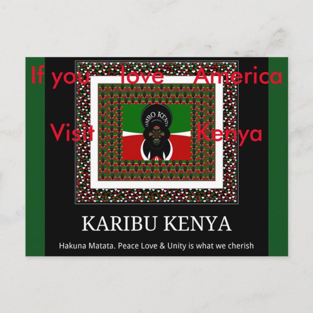 Wenn Sie Liebe Amerika besuchen Kenya Postkarte (Vorderseite)