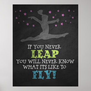 Wenn Sie nie springen - Zitat zur Inspirationsquel Poster