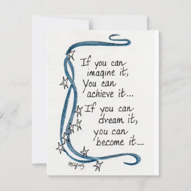 Wenn Sie sich das vorstellen können... Sprichwort  Mitteilungskarte (Vorderseite)