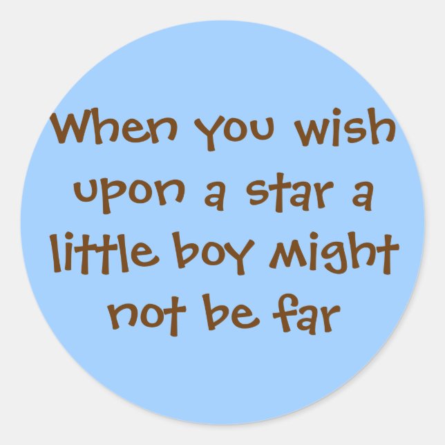 Wenn Sie sich einen Stern wünschen, wird ein klein Runder Aufkleber (Vorderseite)