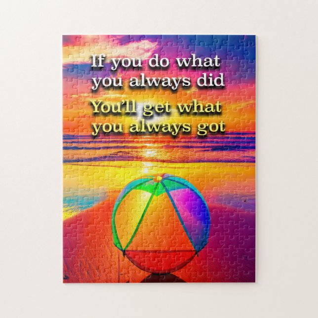 Wenn Sie tun, was Sie immer getan haben OM Slogan  Puzzle (Vertikal)