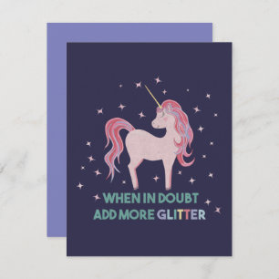 Wenn Sie Zweifel haben, fügen Sie mehr Glitzer hin Mitteilungskarte