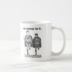 Wenn Superheroes die 40 Klassiker-Tasse drehen Kaffeetasse