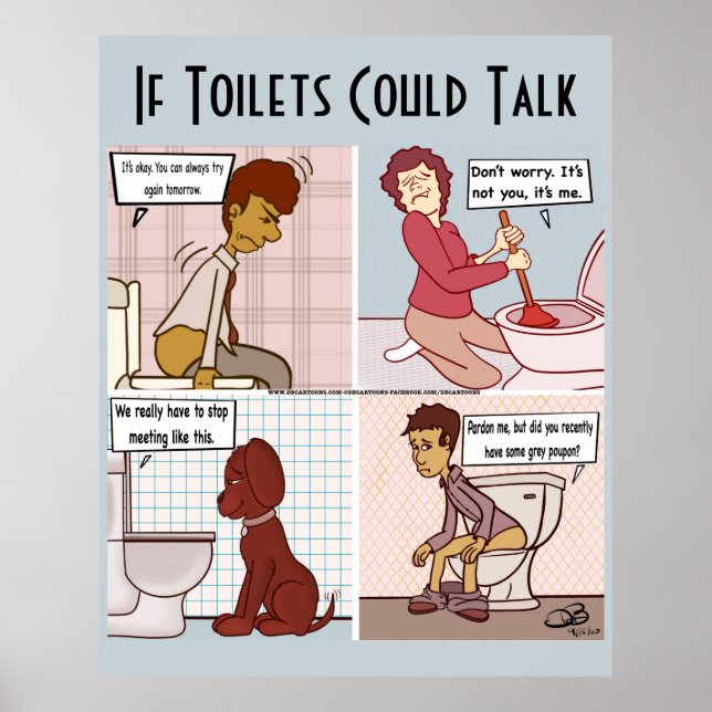 Wenn Toiletten blass blaues Poster sprechen könnte (Vorne)