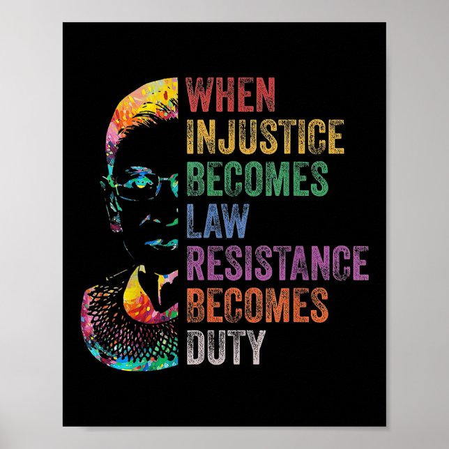 Wenn Ungerechtigkeit zum Gesetz wird, wird Widerst Poster (Vorne)