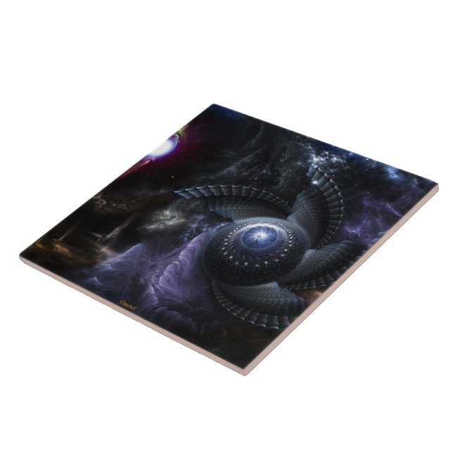 Wenn Universes Collide Fraktal Art Tile Fliese (Seite)