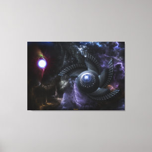 Wenn Universes Collide Fraktal Art Wrapped Canvas Leinwanddruck