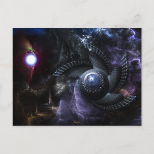 Wenn Università di Collide Fraktal Art Postcard Postkarte