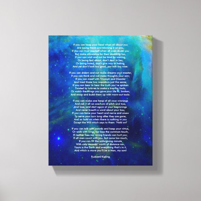 Wenn von Rudyard Kipling klein Leinwanddruck (Vorderseite)