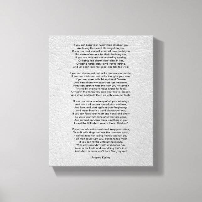 Wenn von Rudyard Kipling klein Leinwanddruck (Vorderseite)