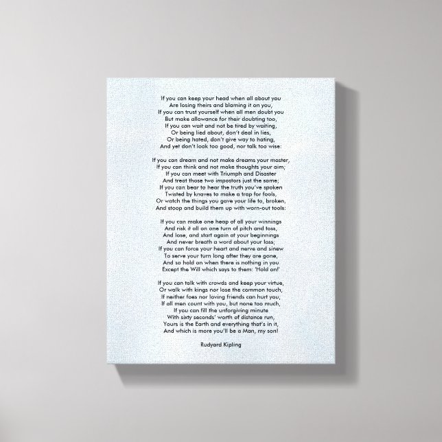 Wenn von Rudyard Kipling klein Leinwanddruck (Vorderseite)
