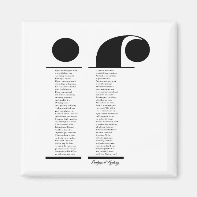 Wenn von Rudyard Kipling Magnet (Vorne)