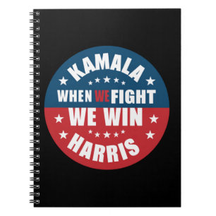 Wenn We Fight We Win 2024 Kamala Harris USA Notizblock
