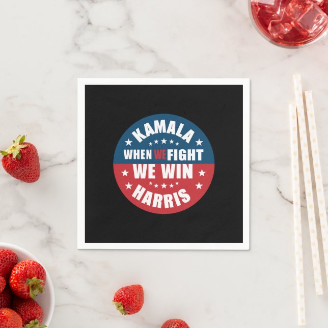 Wenn We Fight We Win 2024 Kamala Harris USA Serviette (Beispiel)
