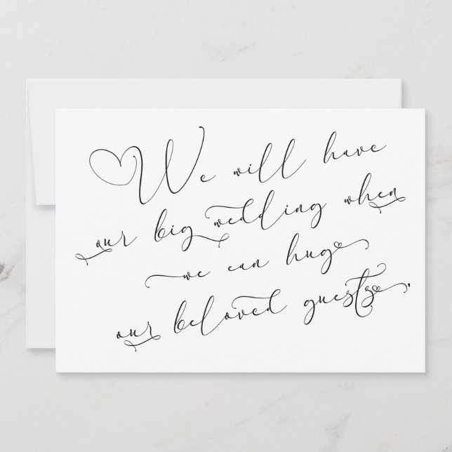 Wenn wir eine verspätete Hochzeitskarte umarmen kö Einladung (Vorderseite)