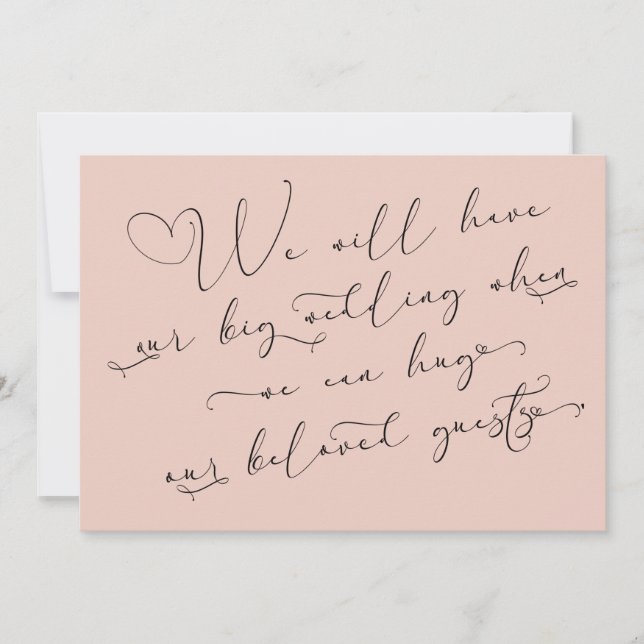 Wenn wir eine verspätete Hochzeitskarte umarmen kö Einladung (Vorderseite)
