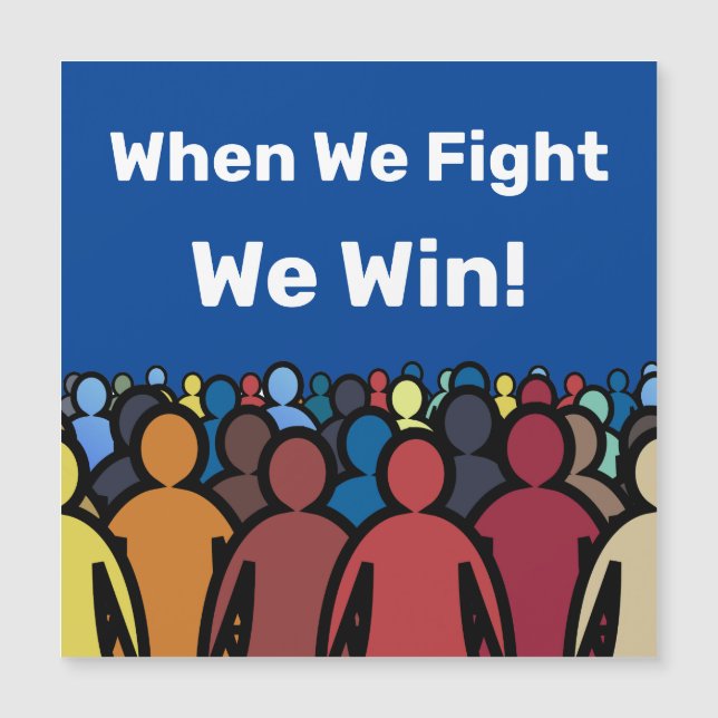 Wenn wir kämpfen gewinnen wir Harris Walz Magnetkarte (Vorderseite)