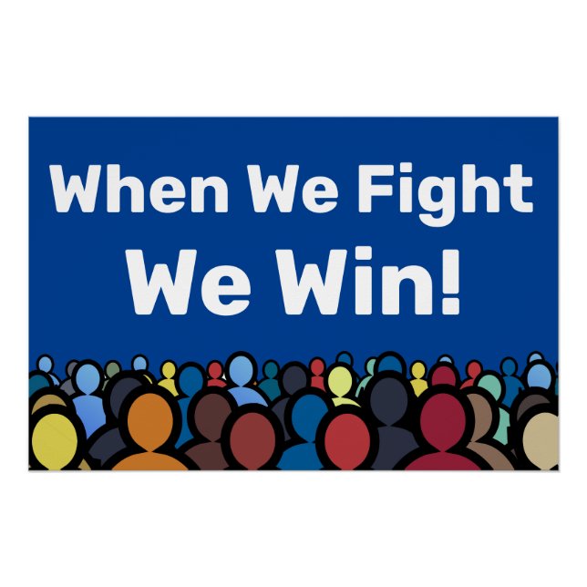 Wenn wir kämpfen gewinnen wir Harris Walz Poster (Vorderseite)