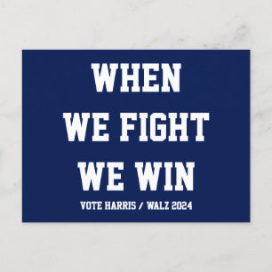 Wenn wir kämpfen gewinnen wir Harris Walz Postkarte