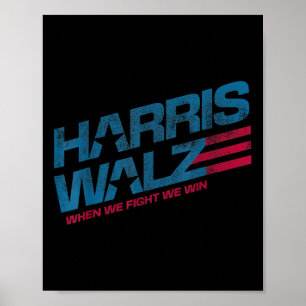 Wenn wir kämpfen, gewinnen wir Kamala Harris Cat L Poster