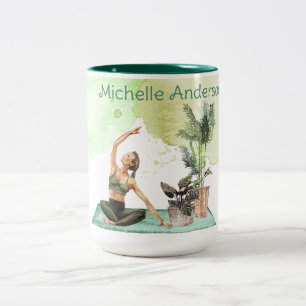 Wenn wir uns die Yoga-Tasse von Aquarell anhören Zweifarbige Tasse