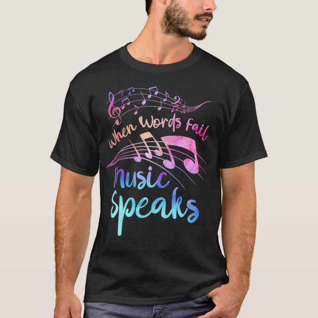WENN WORTE MUSIC SPEAKS Band Orchestra VERSAGT hab T-Shirt (Vorderseite)