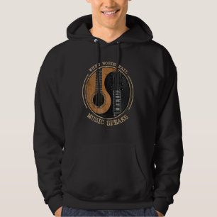 Wenn Worte Musik Versagt spricht Ying Yang Gitarre Hoodie