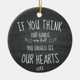 Wenn YouThink unsere Hände volle… große Famili Keramikornament