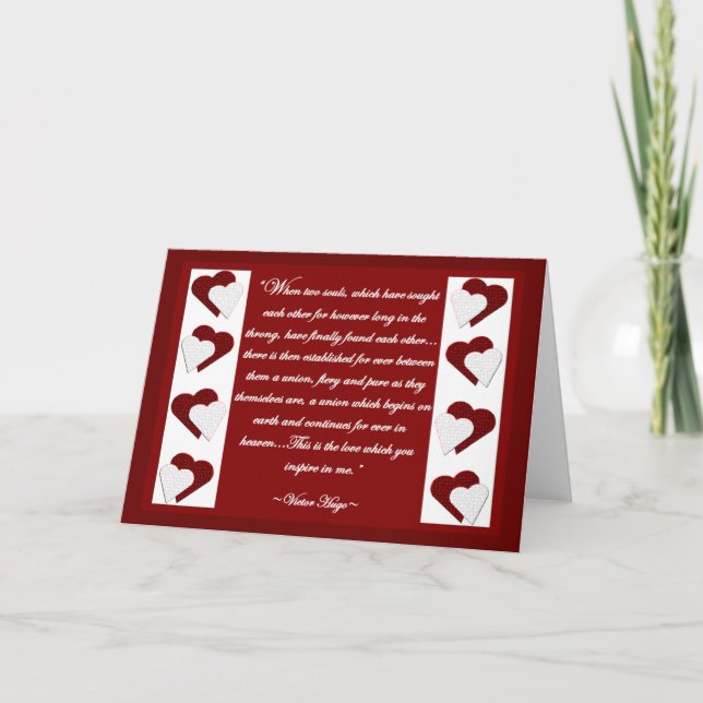 Wenn zwei Soule… Victor- Hugozitat-Gruß-Karte Karte (Vorderseite)