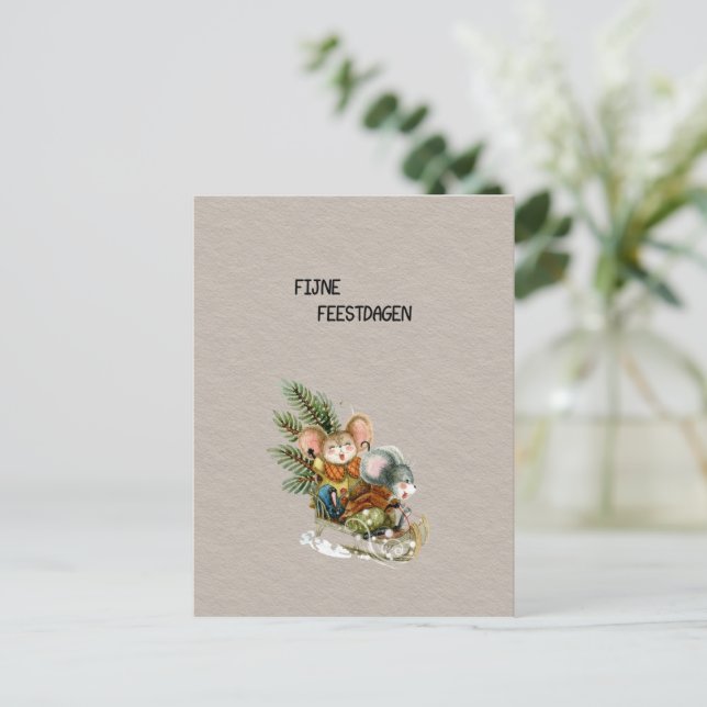 Wenskaart (10,8 x 14,2 cm) - Fijne Feestdagen Postkarte (Stehend Vorderseite)