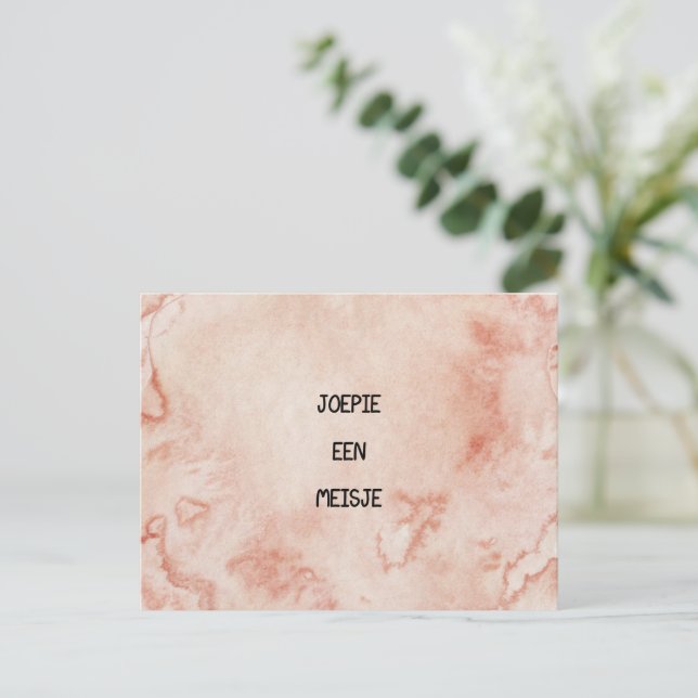 Wenskaart (10,8 x 14,2 cm) - Joepie Een Meisje Postkarte (Stehend Vorderseite)