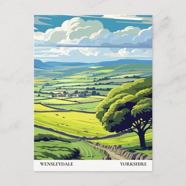 Wensleydale, Yorkshire Travel Vintag Postkarte (Vorderseite)