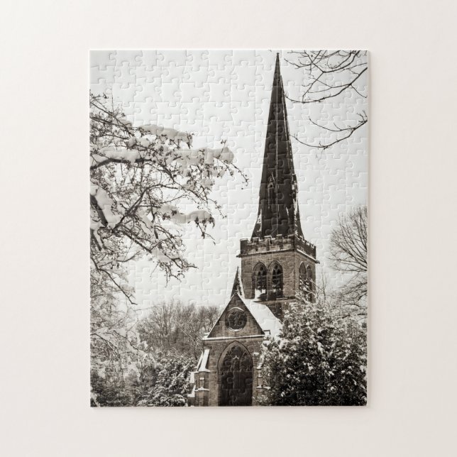 Wentworth Church in the Snow Puzzle (Vertikal)