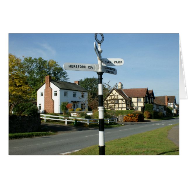 Weobley Dorf-Wegweiser (Vorderseite (Horizontal))