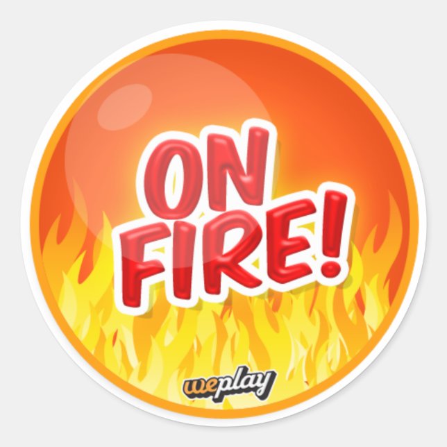 Weplay Props Serie 1 - On Fire! Runder Aufkleber (Vorderseite)