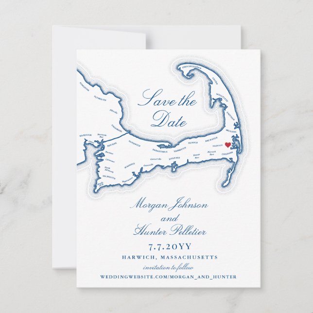 Wequassett Resort Cape Cod Wedding Save The Date (Vorderseite)