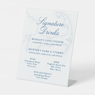 Wequassett Resort Signature-Drinks-Schild Cape C Sockelschild