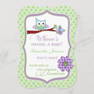 Wer bekommt ein Baby? Eulen-Baby-Shower-Einladung Einladung