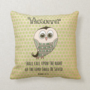 Wer Bibelverse mit Eule hat Kissen