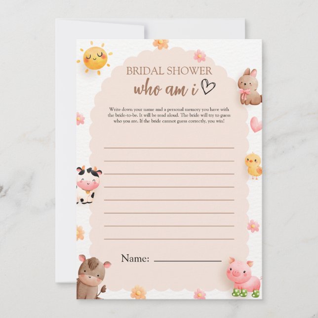 Wer bin ich Baby Duschkarte? Einladung (Vorderseite)