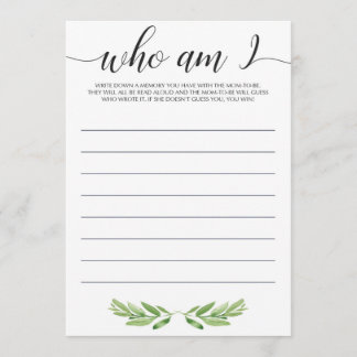 Wer bin ich Baby Shower Game Gender Neutral